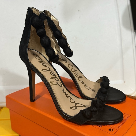 Sam Edelman Addison Black Ankle Strap Black Suede Sandal Size 9 - Picture 3 of 9